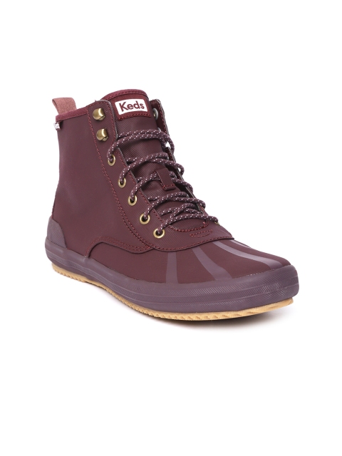 

Keds Women Burgundy Printed Detail Mid-Top Sneakers