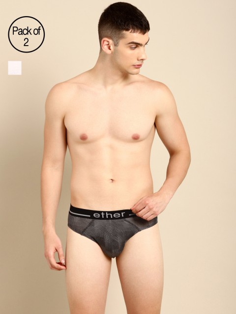 

ether Men Pack of 2 Premium Cotton Ultrasoft Briefs ETHR-BRF-PK2-002E, White