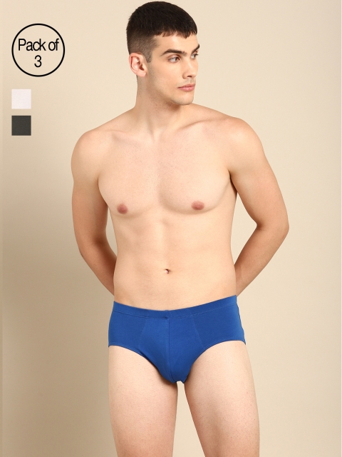 

ether Men Solid Pack of 3 Premium Ultrasoft Cotton Briefs ETHR-BRF-PK3-001D, Charcoal