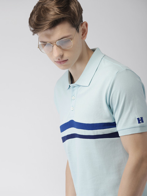 

Harvard Men Blue Solid Polo Collar T-shirt
