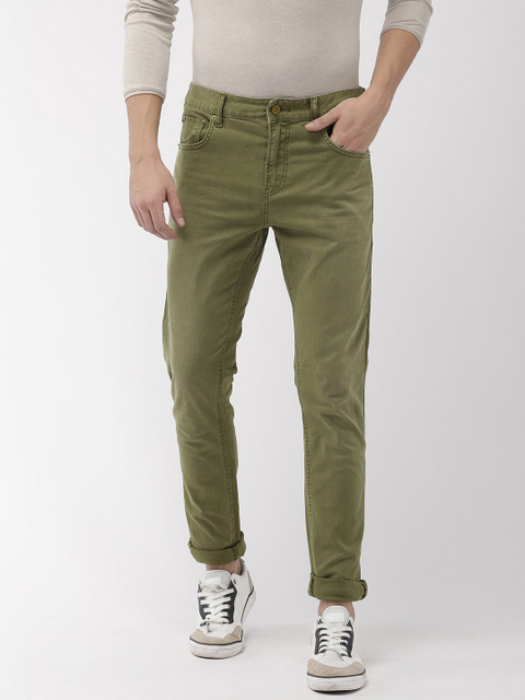 

Scotch & Soda Men Green Skim Slim Fit Solid Chinos