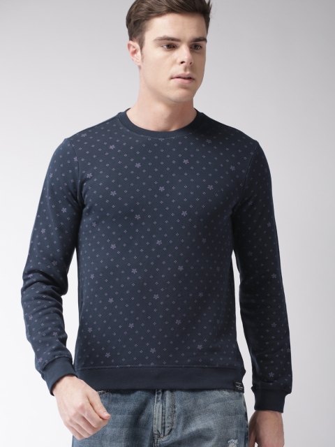 

Scotch & Soda Men Navy Blue Printed Sweatshirt