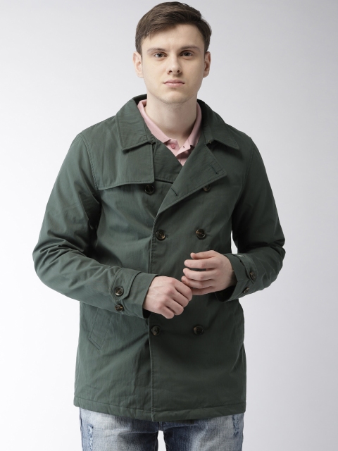 

Scotch & Soda Men Green Solid Longline Tailored Jacket