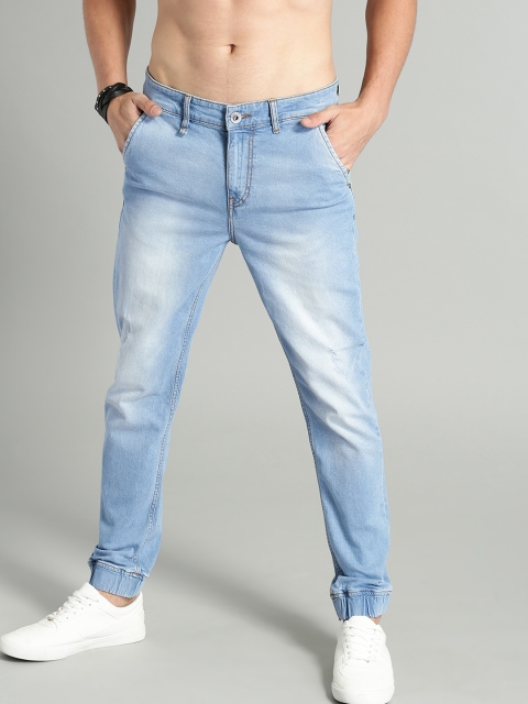 

Roadster Men Blue Slim Fit Mid-Rise Low Distress Stretchable Jogger Jeans