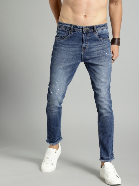 

Roadster Men Blue Cropped Hem Skinny Fit Mid-Rise Stretchable Jeans