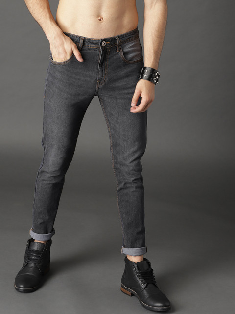 

Roadster Men Charcoal Grey Regular Fit Mid-Rise Clean Look Stretchable Jeans