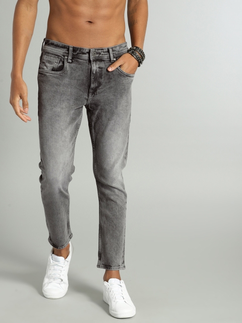 

Roadster Men Grey Skinny Fit Mid-Rise Clean Look Stretchable Cropped Jeans