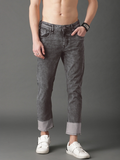 

Roadster Men Grey Skinny Fit Mid-Rise Clean Look Stretchable Cropped Jeans