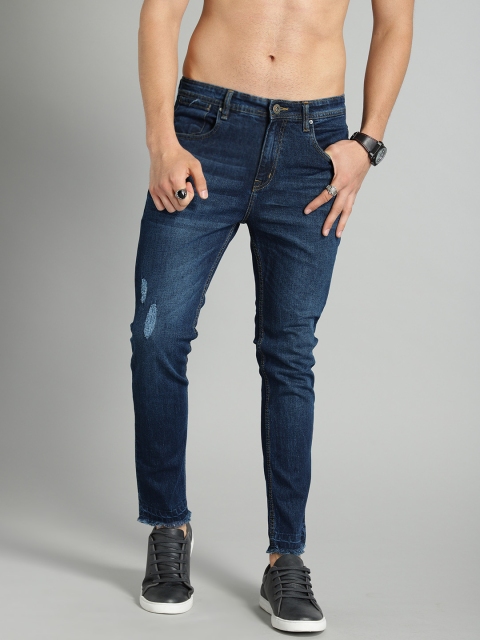 

Roadster Men Blue Premium Low Distressed Skinny Fit Mid-Rise Stretchable Jeans
