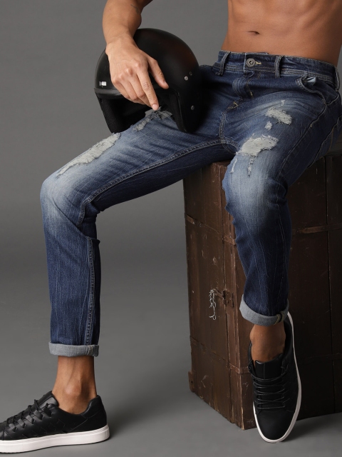 

Roadster Men Mildly Distressed Blue Skinny Fit Mid-Rise Stretchable Jeans