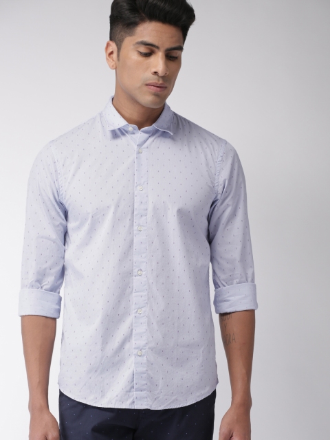 

Scotch & Soda Men Blue Regular Fit Printed Casual Shirt