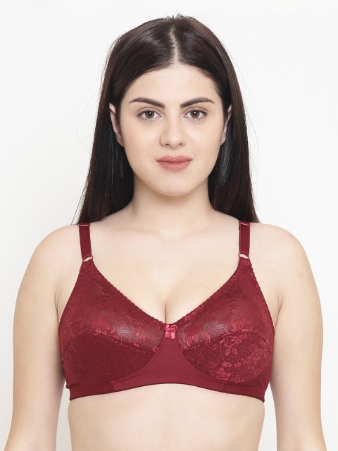 

Leading Lady Maroon Lace Non-Wired Non Padded Everyday Bra nancy-maroon-44B