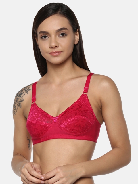 

Leading Lady Nancy Magenta Lace Non-Wired Non Padded T-shirt Bra