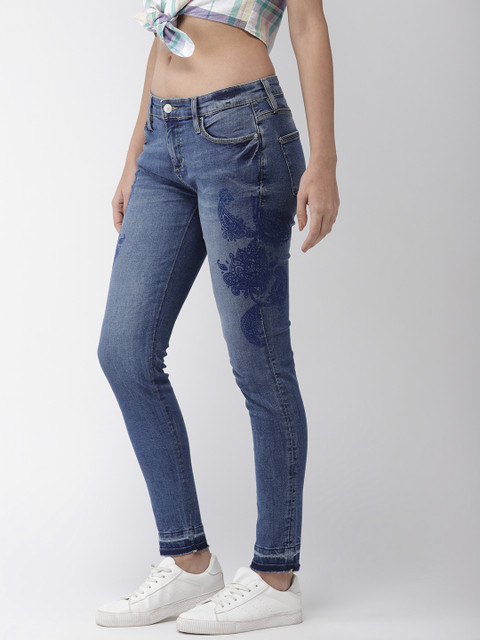 

GAS Women Blue Skinny Fit Low-Rise Clean Look Stretchable Jeans