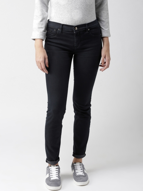 

GAS Women Navy Solid Sumatra Fit Denim Jeggings, Navy blue