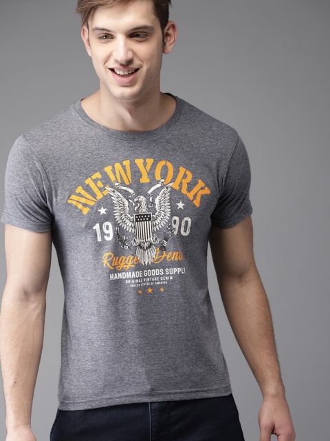 

HERE&NOW Men Grey Printed T-shirt