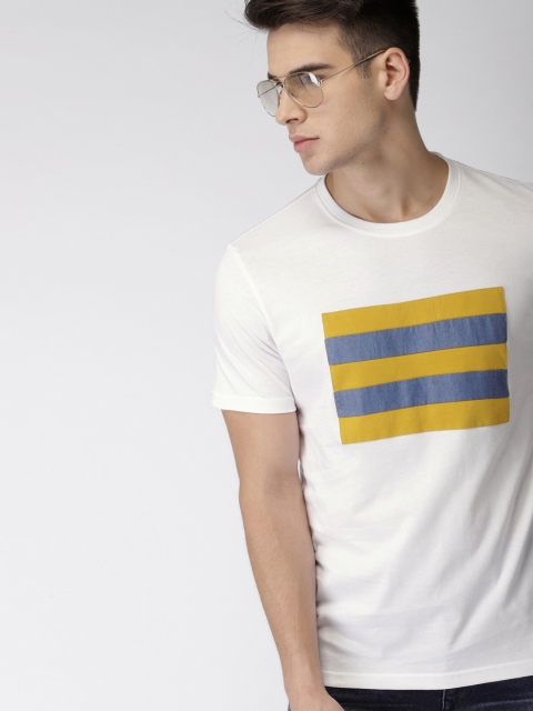 

Harvard Men White Striped Round Neck T-shirt