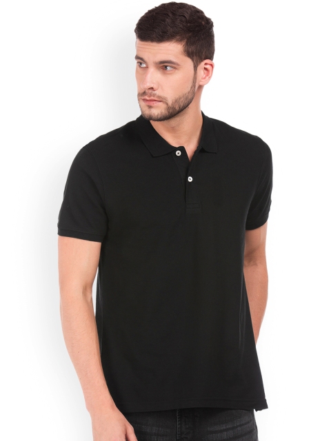 

Ruggers Men Black Solid Polo T-shirt