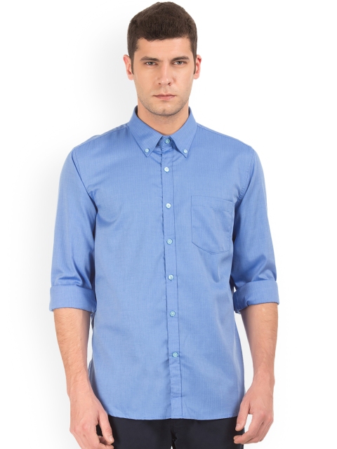 

Excalibur Men Blue Slim Fit Solid Casual Shirt