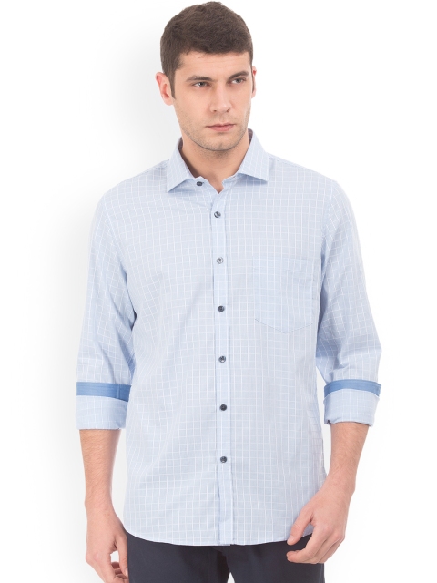 

Excalibur Men Blue Slim Fit Checked Casual Shirt