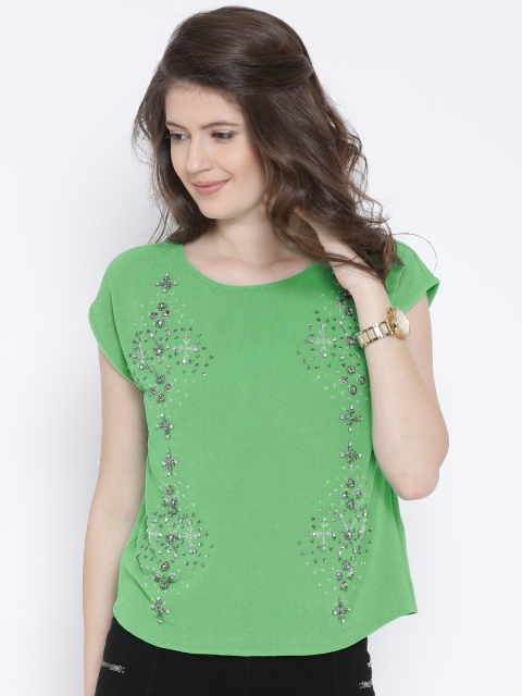 

Vero Moda Green Embellished Top