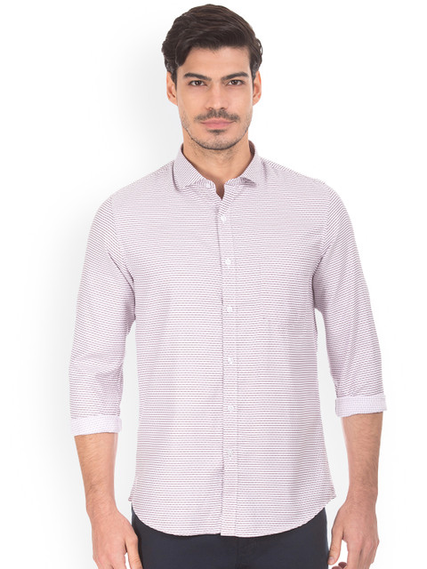 

Excalibur Men Purple Slim Fit Striped Formal Shirt