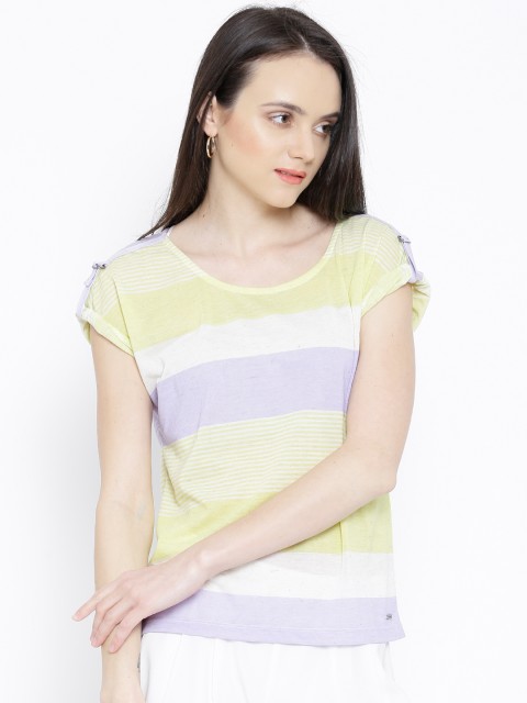 

Vero Moda Lime Green & Lavender Striped Top