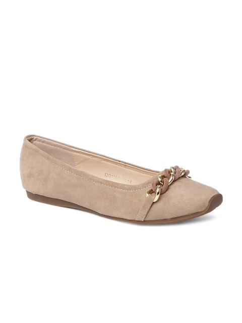 

Tresmode Women Beige Solid Ballerinas