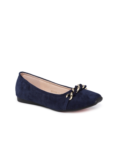 

Tresmode Women Navy Blue Solid Ballerinas