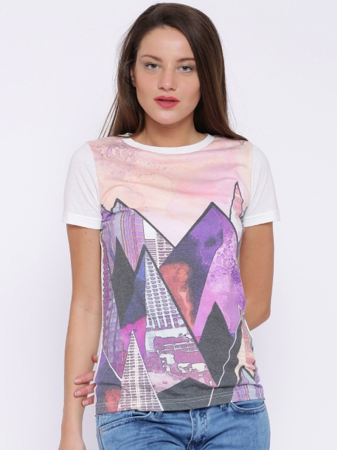 

Vera Moda White Printed T-shirt