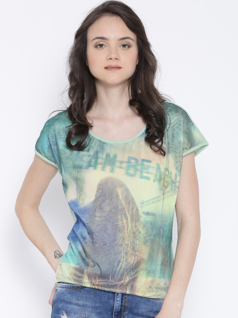 

Vero Moda Sea Green Supernet Printed Top