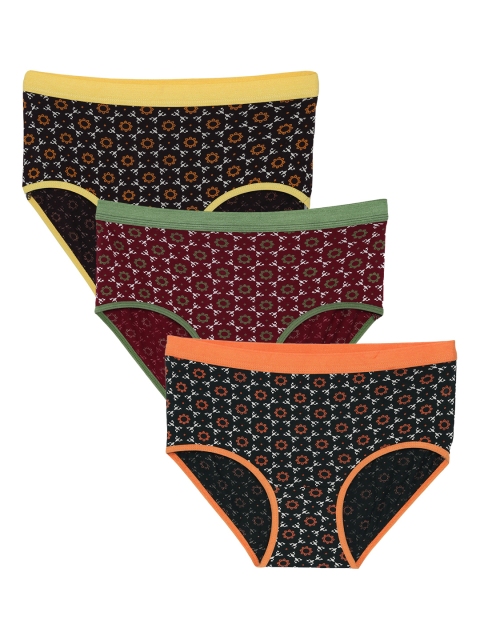 

Leading Lady Girls Pack of 3 Assorted Printed Hipster Briefs Maya-kid