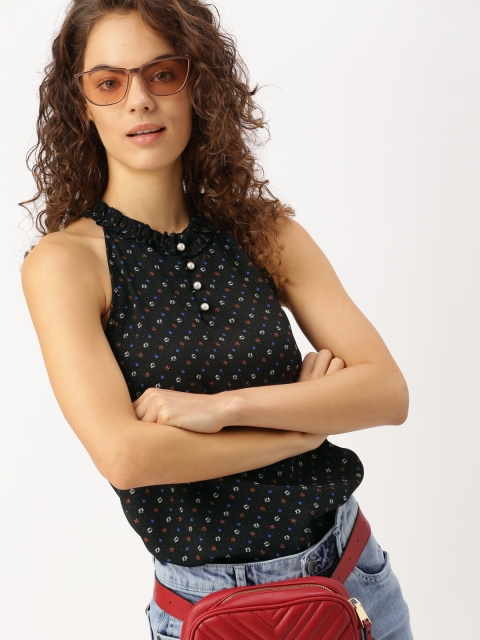 

DressBerry Women Black Printed Top