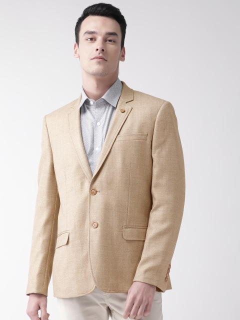 

Arrow Men Beige Solid Single-Breasted Tailored Fit Smart Casual Blazer