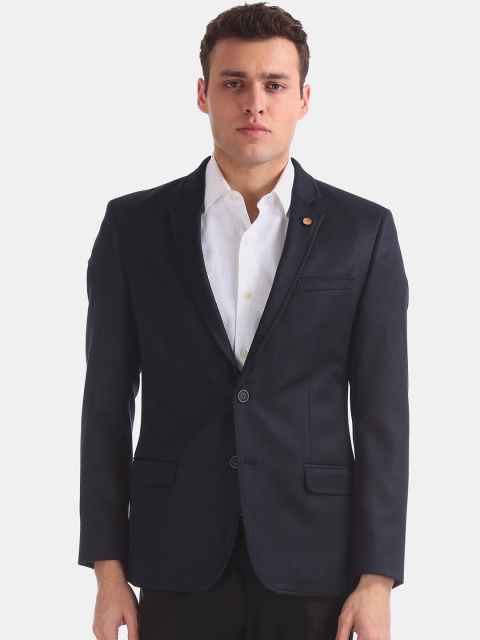

Arrow Men Black Solid Single-Breasted Blazer