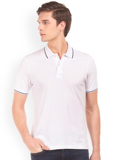 

Ruggers Men White Solid Polo Collar T-shirt