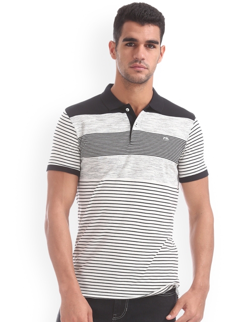 

Ruggers Men Black Striped Polo Collar T-shirt