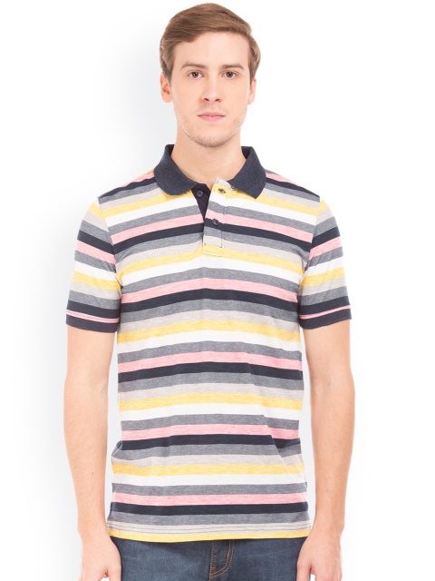 

Ruggers Men Multicoloured Striped Polo Collar T-shirt, Multi