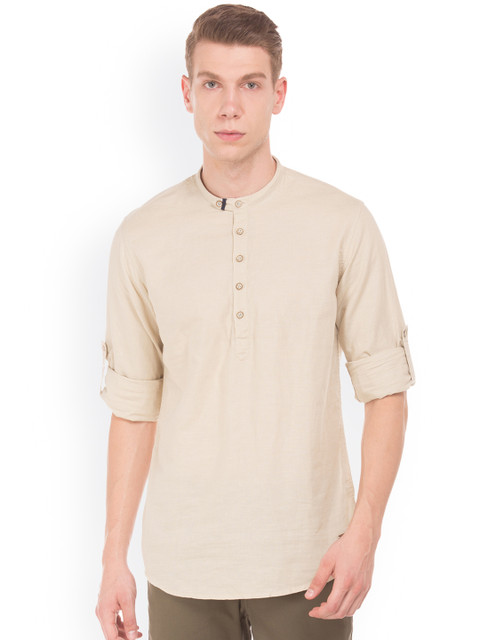 

Cherokee Men Beige Regular Fit Solid Casual Shirt