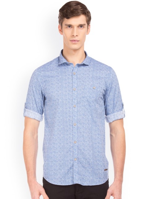 

Cherokee Men Blue Regular Fit Self-Design Casual Shirt