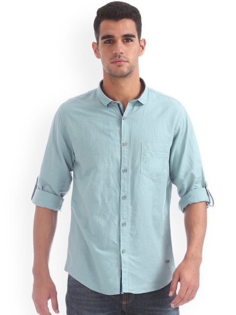 

Cherokee Men Blue Regular Fit Solid Casual Shirt