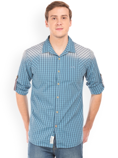 

Cherokee Men Blue Slim Fit Checked Casual Shirt