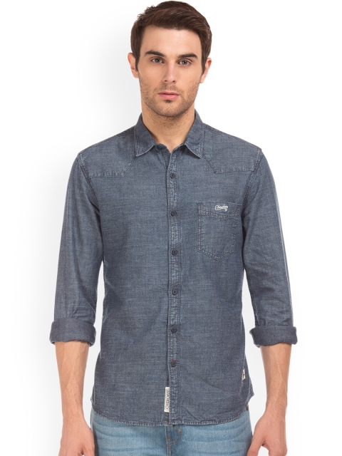 

Cherokee Men Blue Regular Fit Solid Casual Shirt