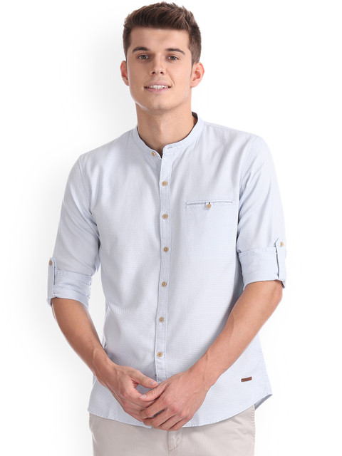 

Cherokee Men Blue Regular Fit Solid Casual Shirt