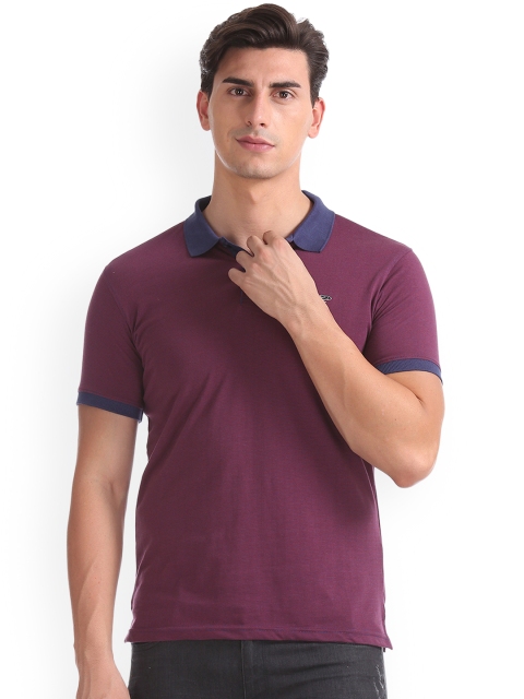 

Ruggers Men Red & Blue Striped Polo Collar T-shirt