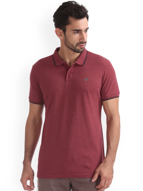 

Ruggers Men Maroon Solid Polo Collar T-shirt