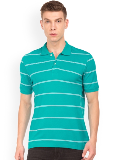 

Ruggers Men Blue Striped Polo Collar T-shirt