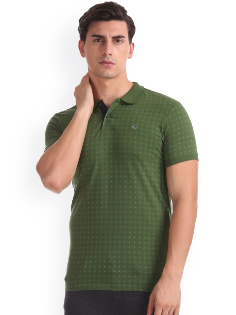 

Ruggers Men Green Printed Polo Collar T-shirt