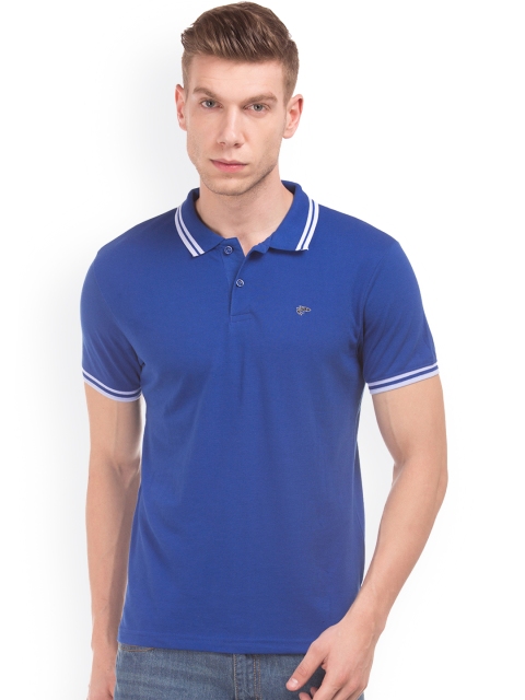

Ruggers Men Blue Solid Polo Collar T-shirt