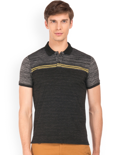 

Ruggers Men Black Striped Polo Collar T-shirt